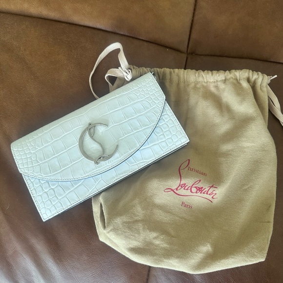 Christian Louboutin White Croc-Embossed Clutch - Picture 5 of 5